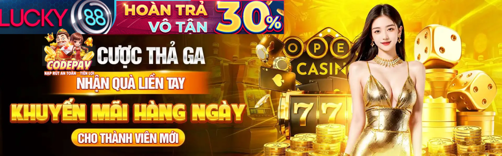 Banner quảng cáo Lucky88 với trò chơi Fortune Gems